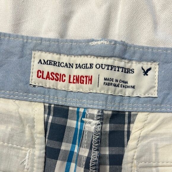 Men's Plaid Shorts - Blue and Gray - Picture 2 of 5